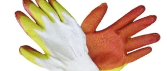 Хлопчатобумажные рабочие перчатки с латексным покрытием